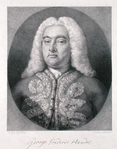 George Frederick Handel (1685-1759) Frederick Christian Lewis I (1779-1856) 1828 (gravür) tarafından oyulmuş by Francis (after) Kyte