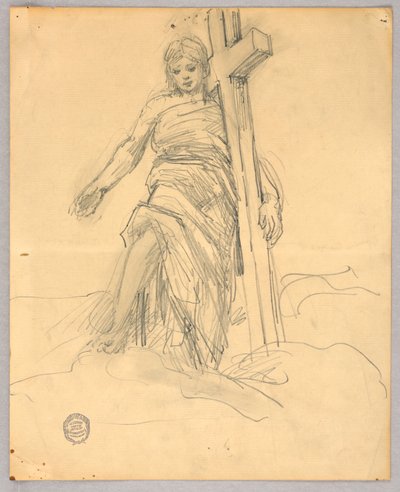 Yükselişteki Merkezi Figür için Taslak by Francis Augustus Lathrop