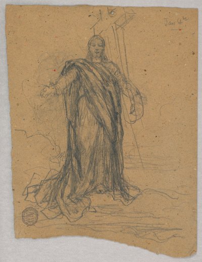 Yükselişteki Merkezi Figür için Taslak by Francis Augustus Lathrop