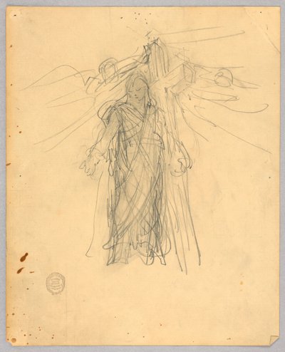 Yükselişteki Merkezi Figür için Taslak by Francis Augustus Lathrop