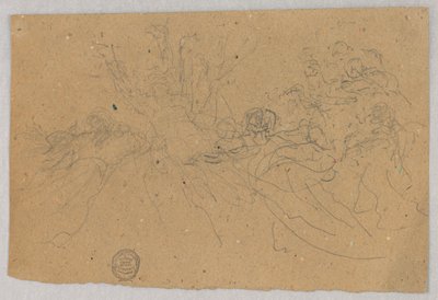 Yükseliş için Figür Grubunun Kroki by Francis Augustus Lathrop