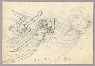 Yükseliş için Figür Grubunun Kroki by Francis Augustus Lathrop