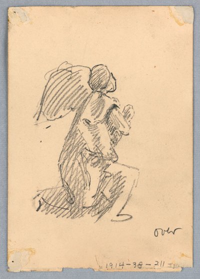 Diz çökmüş melek taslağı by Francis Augustus Lathrop