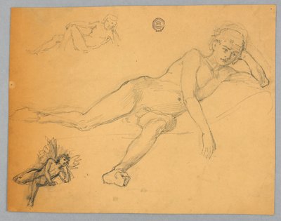 Bir Erkek Çıplak Kroki by Francis Augustus Lathrop
