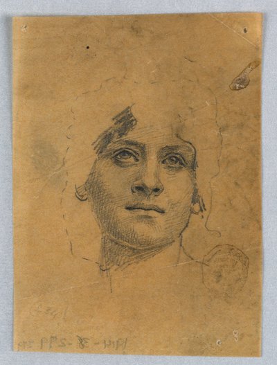 Bir Kadının Yüzü Kroki by Francis Augustus Lathrop