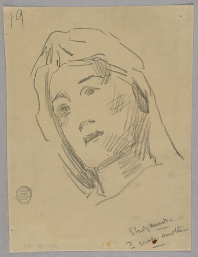 Bir Kadının Kafasının Kroki by Francis Augustus Lathrop