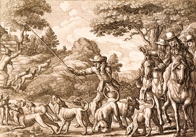 Wenceslaus Hollar tarafından kazınmış Tavşan Avı, 1671 by Francis Barlow