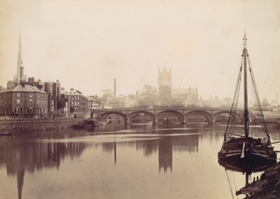 Worcester. Severn'den, 1870'lerden. by Francis Bedford