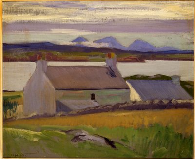 Nightfall, Iona, Paps of Jura Ötesi (tuval üzerine yağlı boya) by Francis Campbell Boileau Cadell