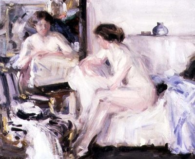 Kanepede Oturan Çıplak (tuval üzerine yağlı boya) by Francis Campbell Boileau Cadell