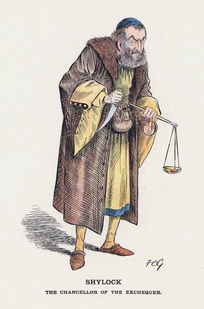 Shylock, Maliye Bakanı (renkli taş) by Francis Carruthers Gould