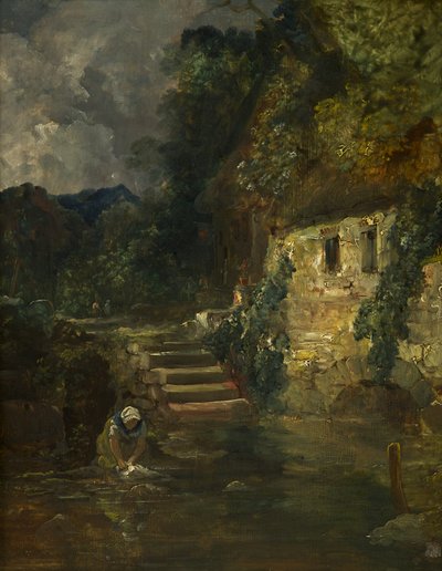 Tintern yakınlarındaki bir Değirmen, c. 1824-26 (panel üzeri yağ, maun) by Francis Danby