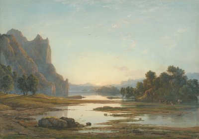 Bir Nehir Manzarası Üzerinden Günbatımı by Francis Danby