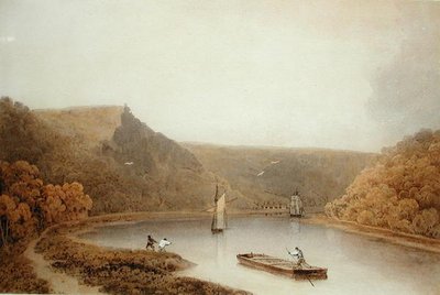 Bristol yakınlarındaki Avon Gorge (kağıt üzerine suluboya) by Francis Danby
