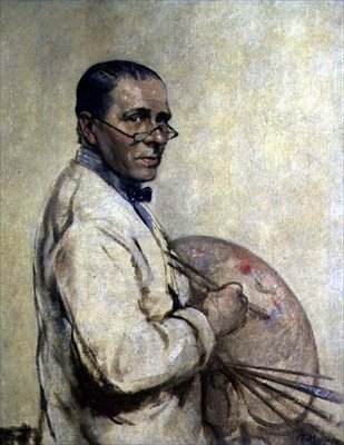 Sanatçının Portresi Sir William Orpen (1878-1931) c.1932 (tuval üzerine yağlı boya) by Francis Edwin Hodge