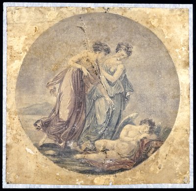 Graces Awakening Cupid, Benjamin West (1738-1820) 1778-81 (mekanik boyama) tarafından yapılan bir resimden sonra by Francis Eginton
