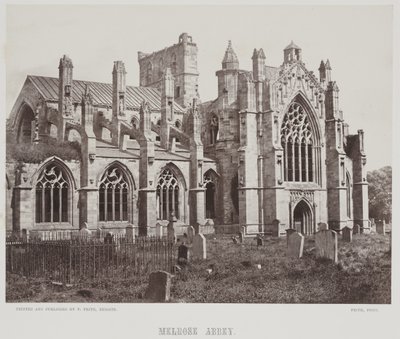 Melrose Manastırı, c.1857 (albümen baskı) by Francis Frith