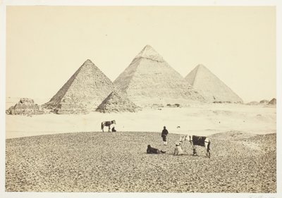 Güneybatıdan El Geezeh Piramitleri, 1857. by Francis Frith