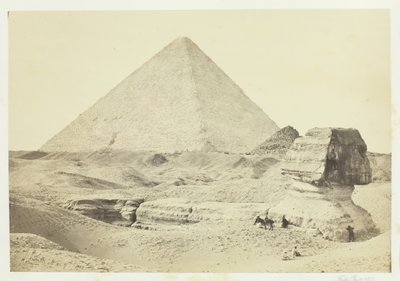 Sfenks ve Büyük Piramit, Giza, 1857. by Francis Frith