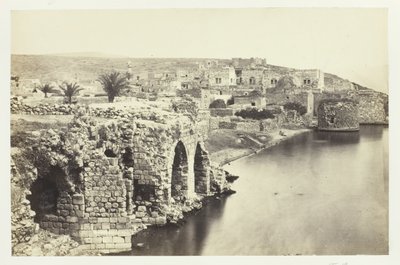 Güneyden Tiberias Kasabası ve Gölü, 1857. by Francis Frith