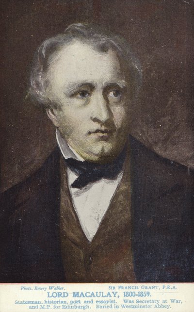 ಥಾಮಸ್ ಬಾಬಿಂಗ್ಟನ್ ಮೆಕಾಲೆ (1800-1859), ಇಂಗ್ಲಿಷ್ ರಾಜಕಾರಣಿ ಮತ್ತು ಇತಿಹಾಸಕಾರ ಟರ್ಕ್ by Francis Grant