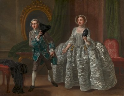 Benjamin Hoadley'nin "Şüpheli Koca" filminde David Garrick ve Bayan Pritchard by Francis Hayman