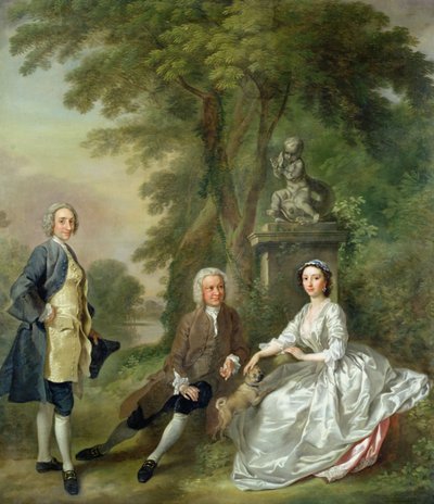 Jonathan Tyers (d.1767) ve Kızı Elizabeth ve Kocası John Wood, c.1750-52 by Francis Hayman