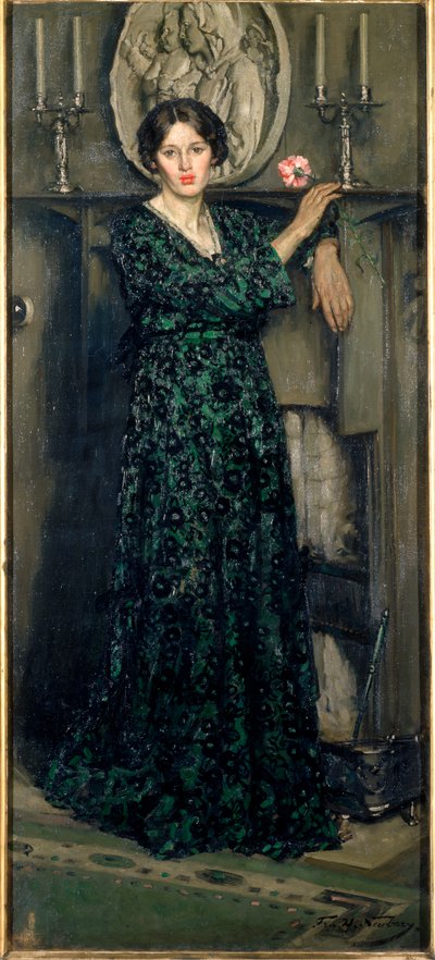 Karanfilin Hanımı, c.1919 (tuval üzerine yağlı boya) by Francis Henry Newbery