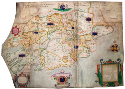 Munster Eyaleti, İrlanda, c.1595 (parşömen, keten) by Francis Jobson