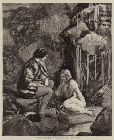 Knight Huldbrand'a kendini keşfeden Undine by Francis John Wyburd