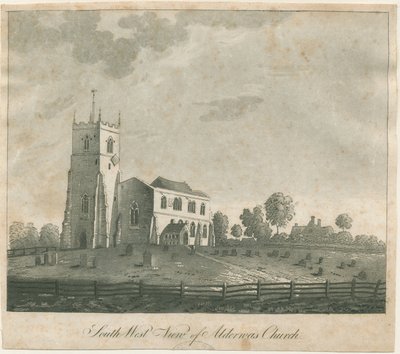Alrewas Kilisesi: aquatint gravür ve [?18. yüzyıl] (baskı) by Francis Jukes