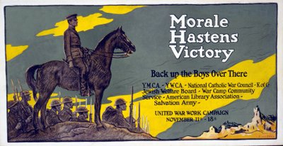 Moral, Zaferi hızlandırır - Oğlanları orada destekleyin United War Work Campaign, 11 - 18 Kasım, pub. 1918 by Francis Luis Mora