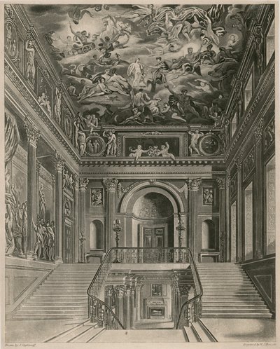 Buckingham Sarayı, Merdiven durumda by Francis Phillip Stephanoff