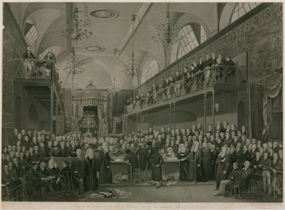 1820 yılında önemli soruşturma sırasında Lordlar Kamarası, Westminster, Londra, İçişleri by Francis Phillip Stephanoff