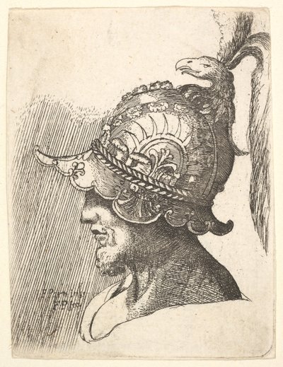Miğferli kafa, 1662-78. by Francis Place
