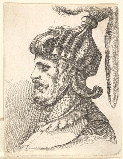 Miğferli kafa, 1662-78. by Francis Place