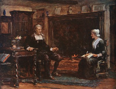 Milton in his cottage dictating Paradise Regained by Francis S. Walker