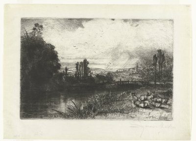 nehir testi Testte by Francis Seymour Haden (Sir) (signed by artist)