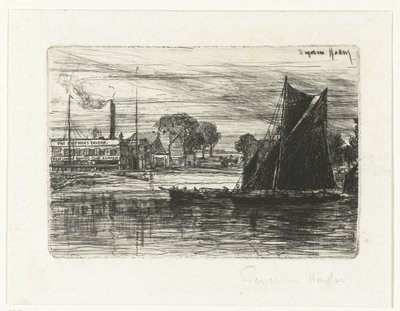 Batı Londra Kürek Kulübü Tüyler Tavernası by Francis Seymour Haden (Sir) (signed by artist)