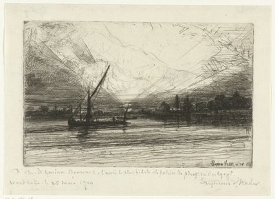 Thames üzerinde gün batımı Thames üzerinde gün batımı by Francis Seymour Haden (Sir) (signed by artist)
