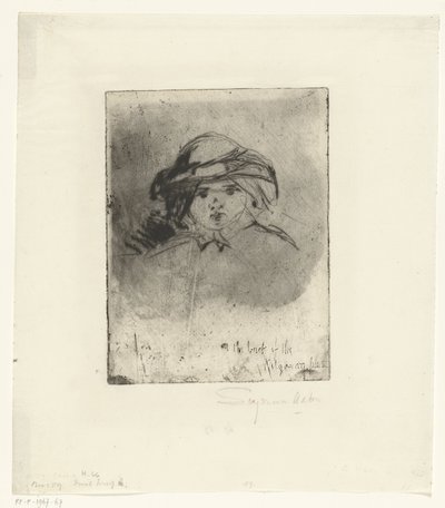Bir Kızın Başı Bir Çocuğun Başı by Francis Seymour Haden (Sir)