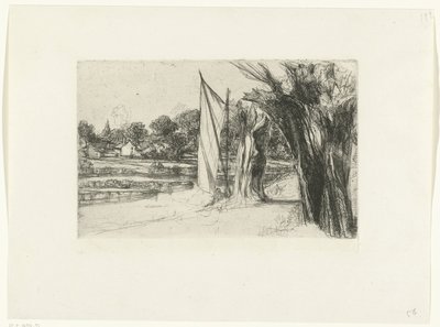 Thames Ditton Thames Ditton - bir yelkenli by Francis Seymour Haden (Sir)