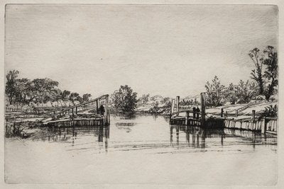 Egham Lock. by Francis Seymour Haden