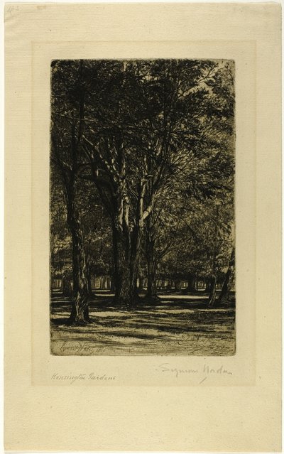 Kensington Bahçeleri, No. II (büyük tabak) by Francis Seymour Haden