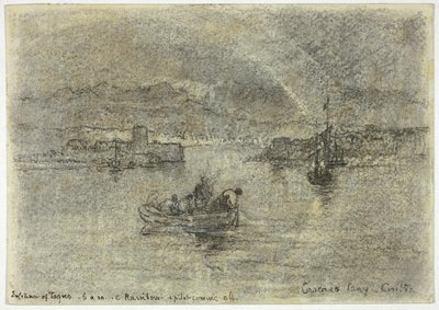 Cascais Körfezi üzerinde gökkuşağı, Sintra, Portekiz by Francis Seymour Haden