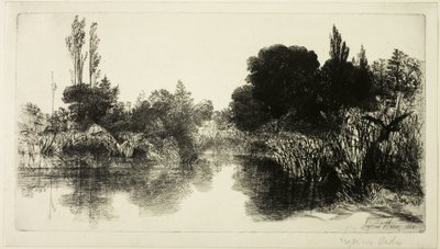 Shere Mill Göleti, No. II (büyük levha) by Francis Seymour Haden