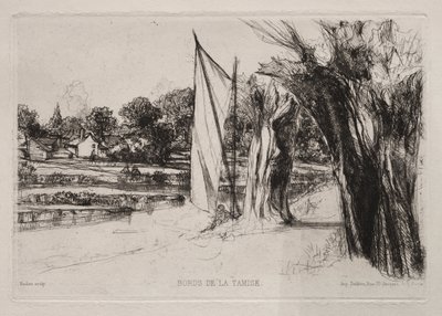Thames Ditton - Yelkenli by Francis Seymour Haden
