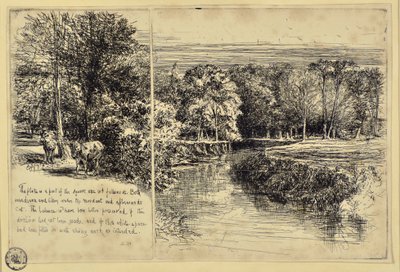 İki Eşek ve Dundrum Nehri by Francis Seymour Haden