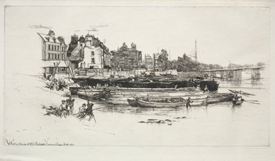 Whistlers Evi, Eski Chelsea, 1863. by Francis Seymour Haden