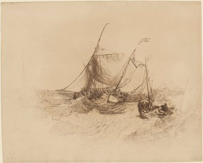 Calais İskelesi by Francis Seymour Haden after Joseph Mallord William Turner